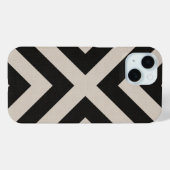 Rustiek Zwart X Chevron Case-Mate iPhone Case (Achterkant (horizontaal))