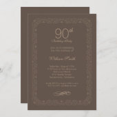 rustieke 90ste verjaardagsfeestje Uitnodigingen (Voorkant / Achterkant)
