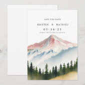 Rustieke Aangepaste Berg Save The Date (Voorkant / Achterkant)