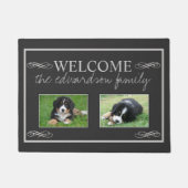 Rustieke aangepaste foto familienaam welkom deurmat (Voorkant)