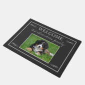 Rustieke aangepaste foto familienaam welkom deurmat (Schuin)