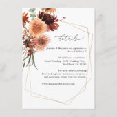 Rustieke Aarde & Champagne Bloemen Details 3 Informatiekaartje (Voorkant)