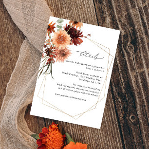 Rustieke Aarde & Champagne Bloemen Details 3 Informatiekaartje