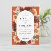 Rustieke Aarde & Champagne Bloemen Trouwdoos Kaart (Staand voorkant)