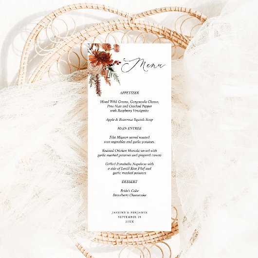Rustieke Aarde & Champagne Florals Menu