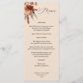 Rustieke aarde & champagnebloemen - Beige Menu (Voorkant)