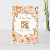 Rustieke Aardse Bloemige Herfst Bruiloft QR Code (Achterkant)