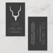 Rustieke Aardse Boheemse Antlers Donkergrijs Visitekaartje (Voorkant / Achterkant)
