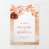 Rustieke aardse Boho bloemboog Alles in één bruilo Drieluik Uitnodiging (Cover)