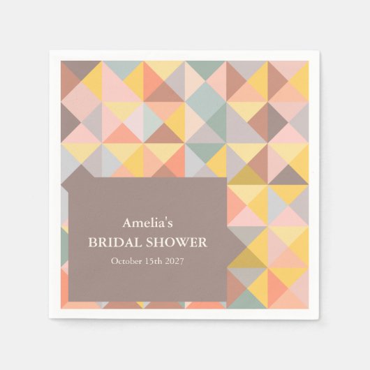 Rustieke Aardse Herfst Neutrale Aangepaste Bruidsb Servet (Voorkant)