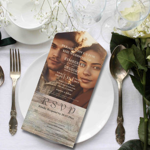 Rustieke Abstracte oceaanlandschap minimalistische All In One Uitnodiging