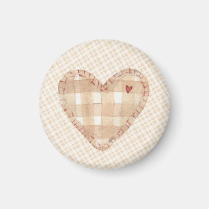 Rustieke achtergrond hart Bruin tartan Magneet