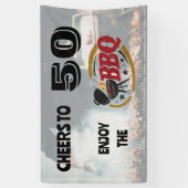 Rustieke achtertuin BBQ Grill Banner (Verticaal)