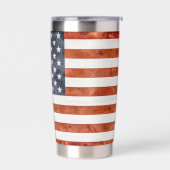 Rustieke adelaar op Amerikaanse vlag Geïsoleerde Drinkbeker (Links)
