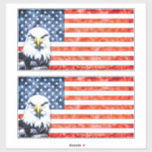 Rustieke adelaar op Amerikaanse vlag Sticker (Vel)