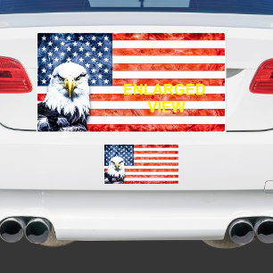 Rustieke adelaar op Amerikaanse vlag Sticker