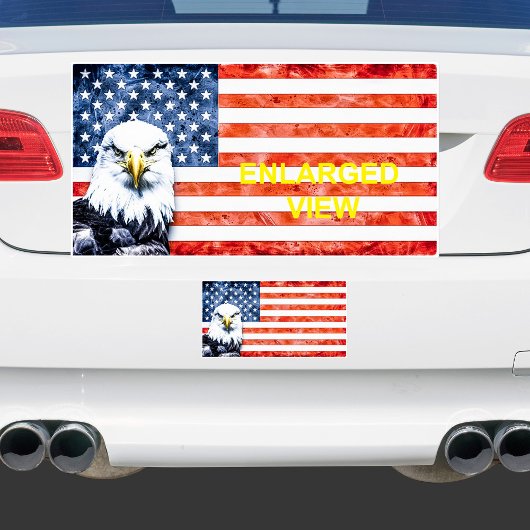 Rustieke adelaar op Amerikaanse vlag Sticker