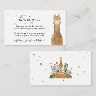 Rustieke Alpaca Lama Mini Bedankt Informatiekaartje