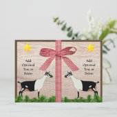 Rustieke Alpine Dairy Goat Kerstgroet Feestdagenkaart (Staand voorkant)