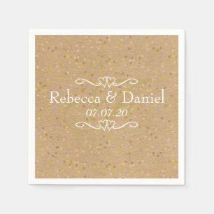 Rustieke Ambacht Goud Stof Confetti Bruiloft Servet