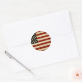 Rustieke americana Amerikaanse vlag Ronde Sticker (Envelop)