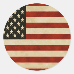 Rustieke americana Amerikaanse vlag Ronde Sticker