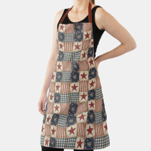 Rustieke Amerikaanse Patchwork Esthetiek Schort