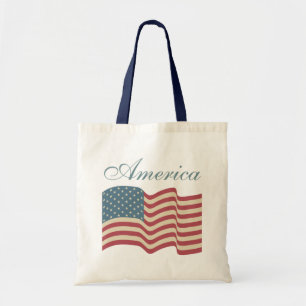 Rustieke Amerikaanse Vlag Boodschappentas Tote Bag