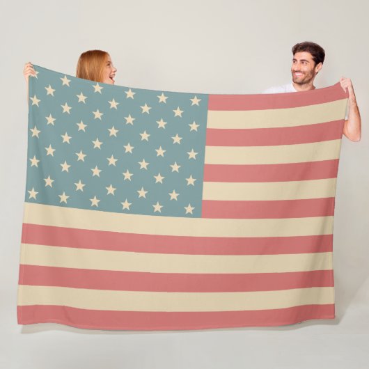 Rustieke Amerikaanse vlag fleece deken cadeau (In situ)