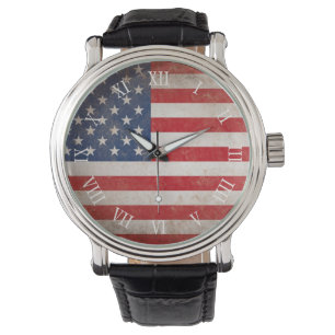  rustieke Amerikaanse vlag Horloge