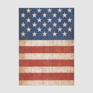 Rustieke Amerikaanse vlag ontkoppelde weefsel papi Tissuepapier