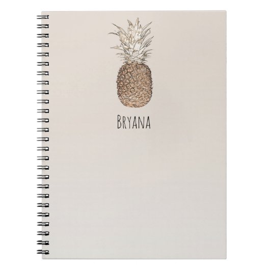 Rustieke Ananas Tropisch Hawaïaans Notitieboek (Voorkant)
