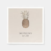 Rustieke Ananas Tropische Hawaïaanse bruiloft Servetten (Voorkant)