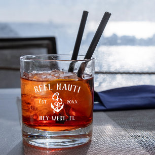 Rustieke Anker gepersonaliseerde bootnaam Whisky Glas