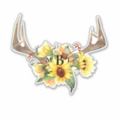 Rustieke antennes monogram groot sticker (Voorkant)