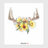 Rustieke antennes monogram groot sticker (Vel)