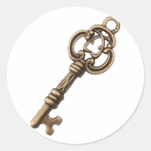 Rustieke Antiek  Sleutel Ronde Sticker
