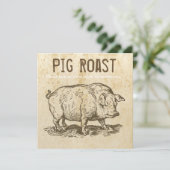 Rustieke Antiek Varkensgebraden Uitnodigingen (Staand voorkant)