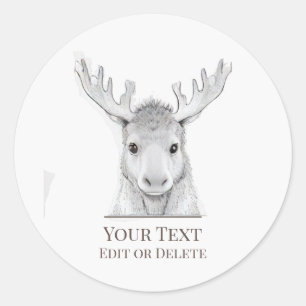 *~* Rustieke AP49 Schattigee Sweet Baby Moose Ronde Sticker