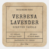 Rustieke Apotheker Stijl Kaarsenkruik Label (Voorkant)