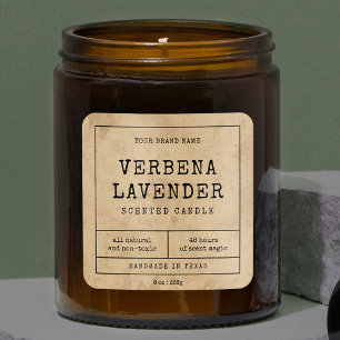 Rustieke Apotheker Stijl Kaarsenkruik Label