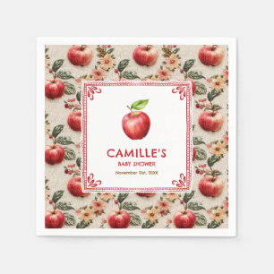 Rustieke appel babyshower papieren servetten