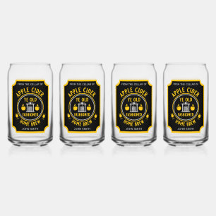 Rustieke Apple Cider gepersonaliseerd Blikvorm Glas