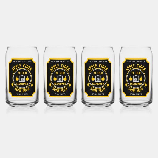 Rustieke Apple Cider gepersonaliseerd Blikvorm Glas (Voorkant)