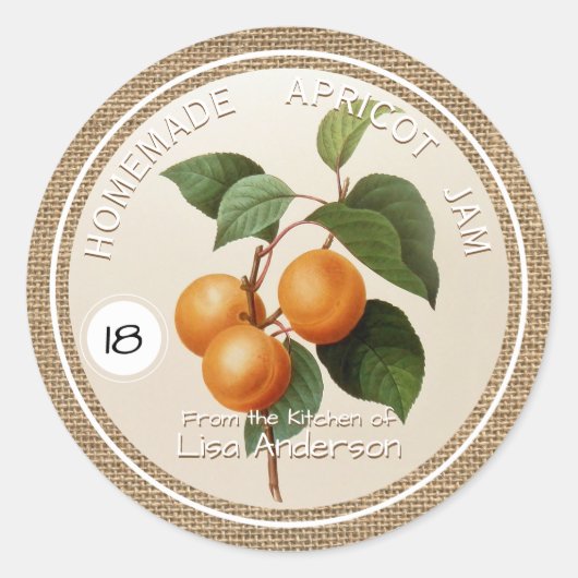  rustieke Apricot Jam gepersonaliseerde R Label (Voorkant)