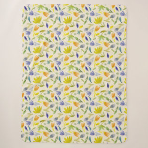 Rustieke Aquarel Bloem Tuin Botanisch Sherpa Deken