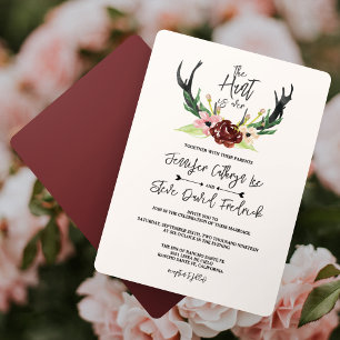 Rustieke Aquarel Bloemen Boho Jacht is Voorbij Tro Kaart