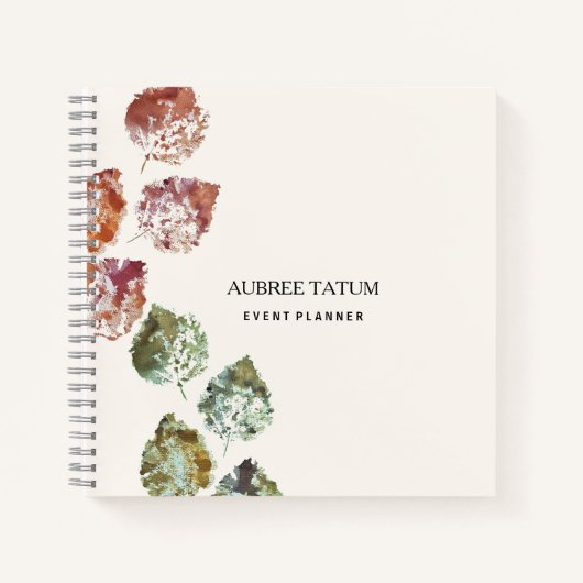 Rustieke aquarel kunst vallende bladeren herfst notitieboek (Voorkant)