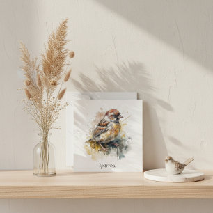 Rustieke Aquarel Mus, op maat gemaakt Feestdagenkaart