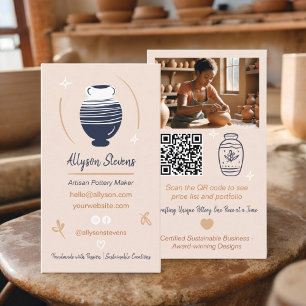 Rustieke Artisan Pottery Maker Ambachten foto qr c Visitekaartje